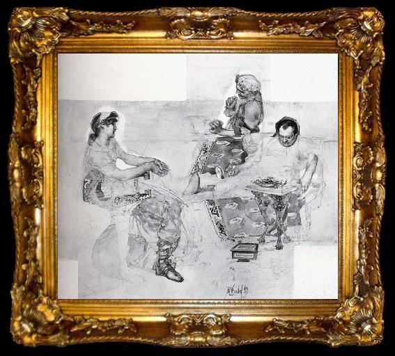 framed  Mikhail Vrubel Romans Feasting, ta009-2